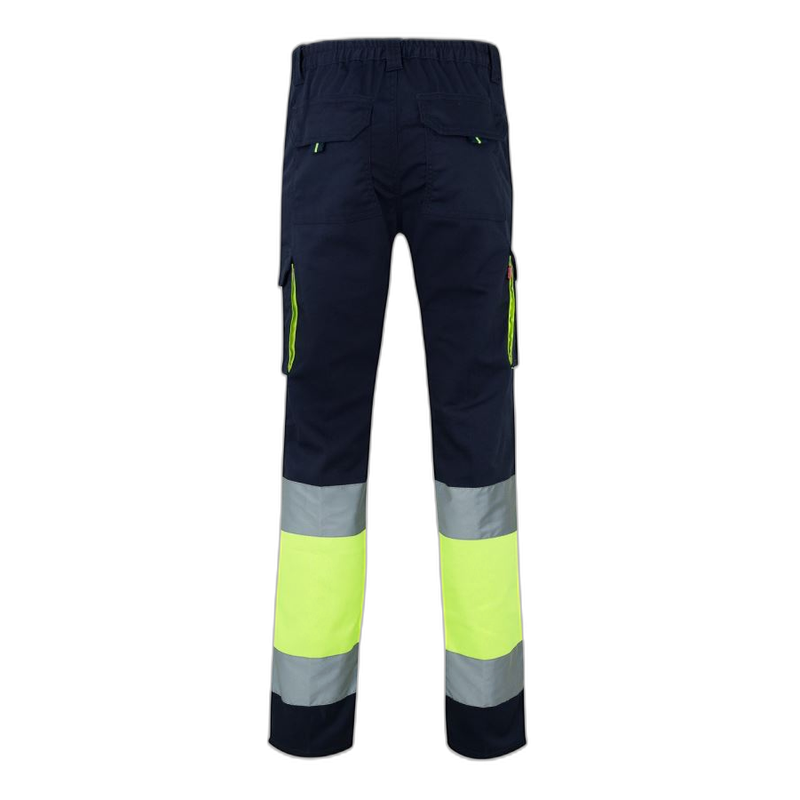 Pantalón stretch bicolor multibolsillos AZUL NAVY/AMARILLO FLÚOR