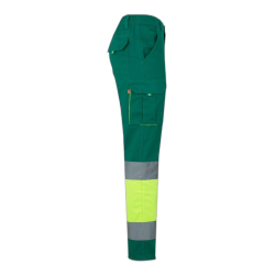 Pantalón 100% algodón bicolor multibolsillos VERDE/AMARILLO FLÚOR 4