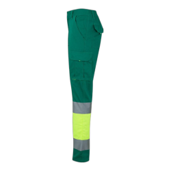 Pantalón 100% algodón bicolor multibolsillos VERDE/AMARILLO FLÚOR 5