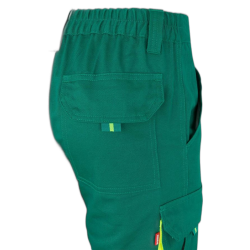 Pantalón 100% algodón bicolor multibolsillos VERDE/AMARILLO FLÚOR 6