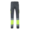 Pantalón 100% algodón multibolsillos Gris/Amarillo flúor, 303007, Velilla 2
