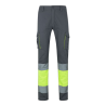 Pantalón 100% algodón multibolsillos Gris/Amarillo flúor, 303007, Velilla 1