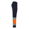 Pantalón 100% algodón multibolsillos Azul navy/Naranja flúor, 303007, Velilla 3