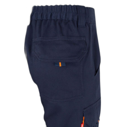 Pantalón 100% algodón bicolor multibolsillos AZUL NAVY/NARANJA FLÚOR 5