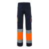 Pantalón 100% algodón multibolsillos Azul navy/Naranja flúor, 303007, Velilla 2