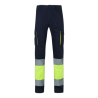 Pantalón 100% algodón multibolsillos azul navy/amarillo flúor, 303007, Velilla 2