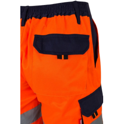 Bermudas bicolor multibolsillos AZUL MARINO/NARANJA FLÚOR 3