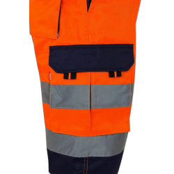 Bermudas bicolor multibolsillos AZUL MARINO/NARANJA FLÚOR 4