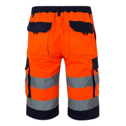 Bermudas bicolor multibolsillos AZUL MARINO/NARANJA FLÚOR 2