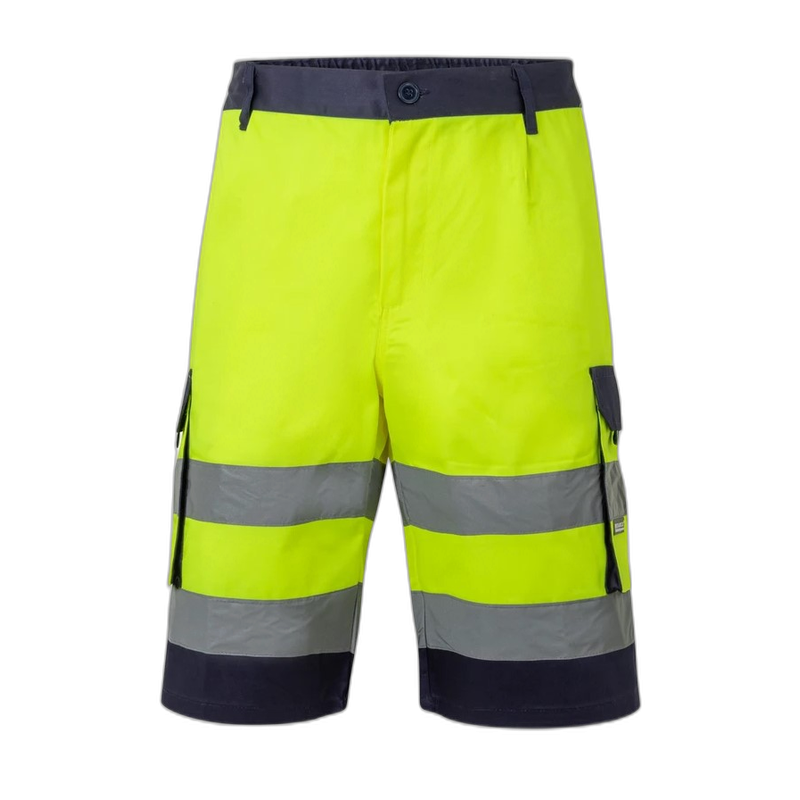 Bermudas bicolor multibolsillos AZUL MARINO/AMARILLO FLÚOR