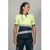 Polo alta visibilidad MUJER KINGSMANN STARLIGHT manga corta 65/35, Azul Marino con Amarillo Flúor 4