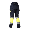 Pantalón alta visibilidad MUJER KINGSMANN STARLIGHT, Azul Marino con Amarillo Flúor 2