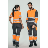 Pantalón alta visibilidad MUJER KINGSMANN STARLIGHT para rodilleras, Gris con Naranja Flúor 6