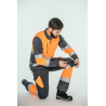 Pantalón alta visibilidad HOMBRE KINGSMANN STARLIGHT para rodilleras, Gris con Naranja Flúor 2