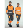 Pantalón alta visibilidad HOMBRE KINGSMANN STARLIGHT para rodilleras, Gris con Naranja Flúor 8