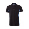 Polo de manga corta bicolor Negro/celeste, ref. 105504_00/05, Velilla
