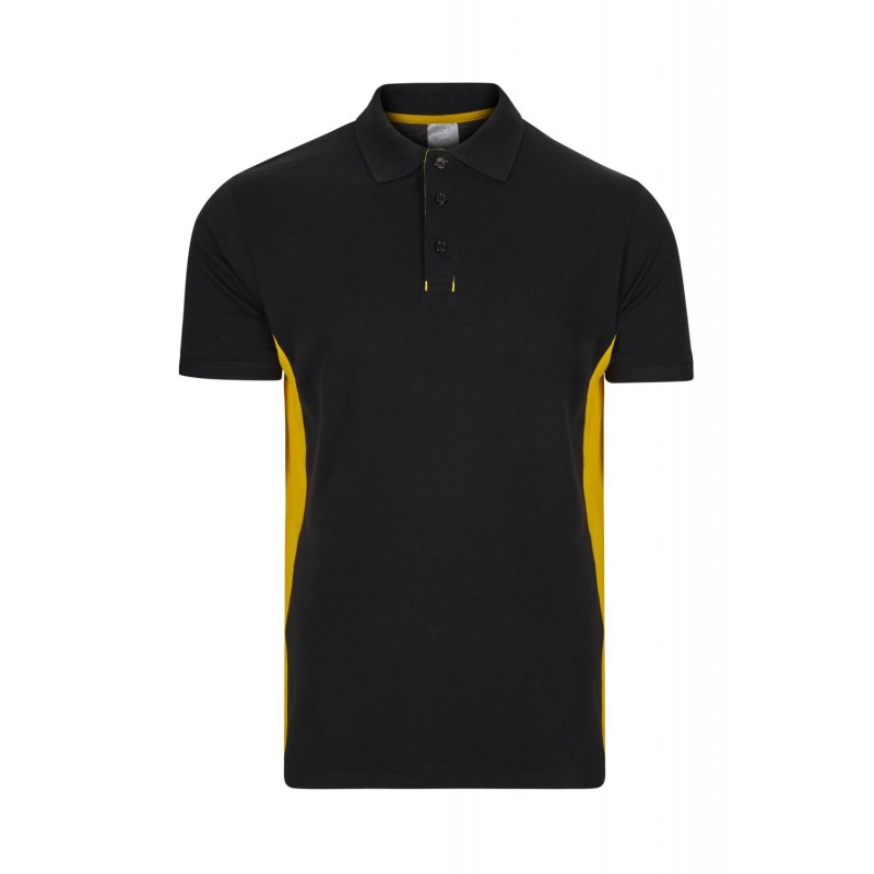 Polo de manga corta bicolor Negro/amarillo, ref. 105504_00/17, Velilla