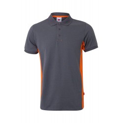 Polo de manga corta bicolor Gris/naranja, ref. 105504_08/16, Velilla