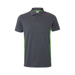 Polo de manga corta bicolor Gris/verde lima, ref. 105504_08/25, Velilla