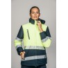 Parka encastrable alta visibilidad MUJER KINGSMANN STARLIGHT, Azul Marino con Amarillo Flúor 8