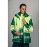Parka alta visibilidad MUJER STARLIGHT ENCASTRABLE Verde con Amarillo Flúor 3