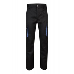 Pantalón de trabajo color Negro/celeste, ref.103004_00/05, Velilla