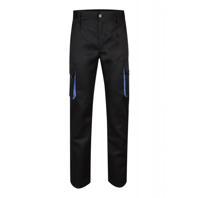 Pantalón de trabajo color Negro/celeste, ref.103004_00/05, Velilla