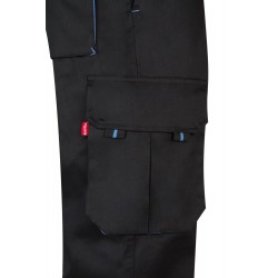 Pantalón de trabajo color Negro/celeste, ref.103004_00/05, Velilla