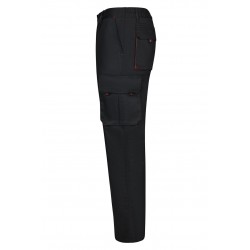 Pantalón de trabajo color Negro/rojo, ref.103004_00/12, Velilla