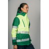 Parka alta visibilidad MUJER STARLIGHT ENCASTRABLE Verde con Amarillo Flúor 8