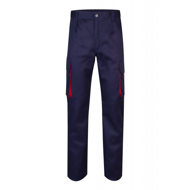 Pantalón de trabajo color Navy/rojo, ref.103004_01/12, Velilla