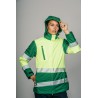 Parka alta visibilidad MUJER STARLIGHT ENCASTRABLE Verde con Amarillo Flúor 9
