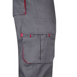 Pantalón de trabajo color Gris/rojo, ref.103004_08/12, Velilla