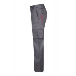 Pantalón de trabajo color Gris/rojo, ref.103004_08/12, Velilla