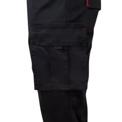 Pantalón de trabajo stretch color Negro/rojo, ref. 103024S_00/12, Velilla