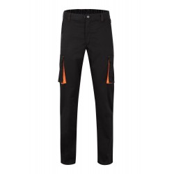 Pantalón de trabajo stretch color Negro/naranja, ref. 103024S_00/16, Velilla