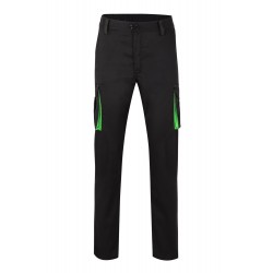 Pantalón de trabajo stretch color Negro/Verde, ref. 103024S_00/25, Velilla