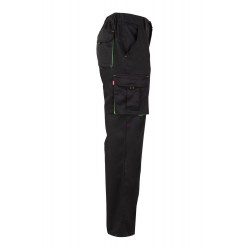 Pantalón de trabajo stretch color Negro/Verde, ref. 103024S_00/25, Velilla