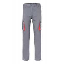 Pantalón de trabajo stretch color Gris/rojo, ref. 103024S_08/12, Velilla