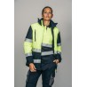 Parka alta visibilidad MUJER KINGSMANN STARLIGHT con guata, Azul Marino con Amarillo Flúor 1