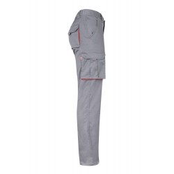 Pantalón de trabajo stretch color Gris/rojo, ref. 103024S_08/12, Velilla