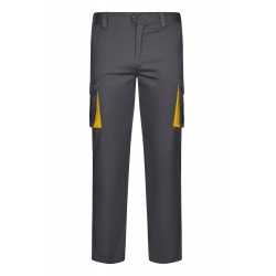 Pantalón de trabajo stretch color Gris/Amarillo, ref. 103024S_08/17, Velilla