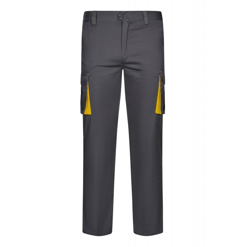 Pantalón de trabajo stretch color Gris/Amarillo, ref. 103024S_08/17, Velilla