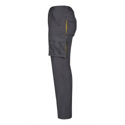 Pantalón de trabajo stretch color Gris/Amarillo, ref. 103024S_08/17, Velilla
