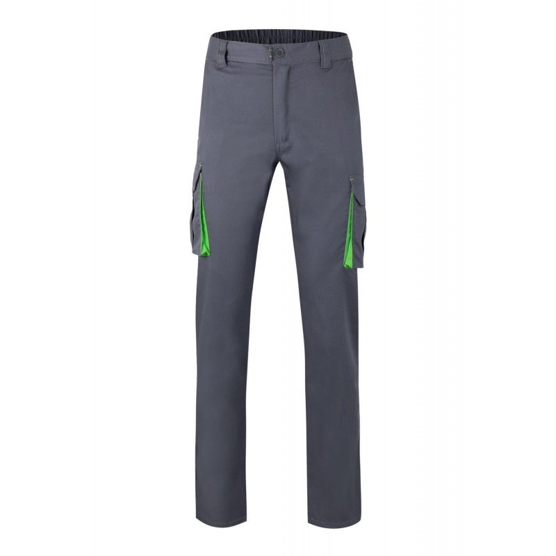 Pantalón de trabajo stretch color Gris/Verde, ref. 103024S_08/25, Velilla