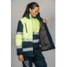 Parka alta visibilidad MUJER KINGSMANN STARLIGHT con guata, Azul Marino con Amarillo Flúor 3