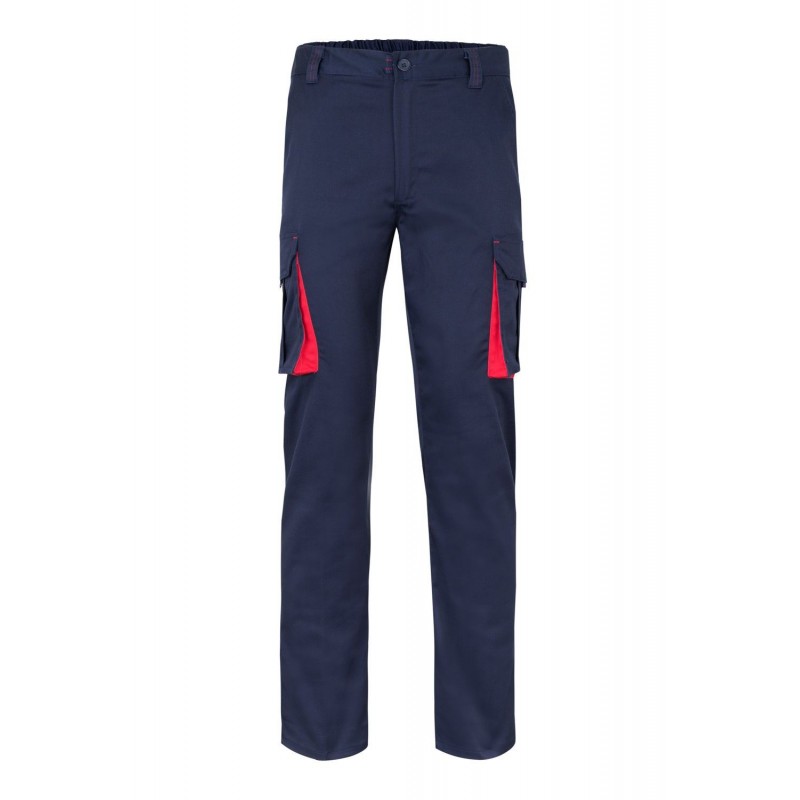 Pantalón de trabajo stretch color Azul marino/rojo, ref. 103024S_61/12, Velilla