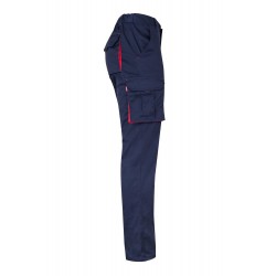 Pantalón de trabajo stretch color Azul marino/rojo, ref. 103024S_61/12, Velilla