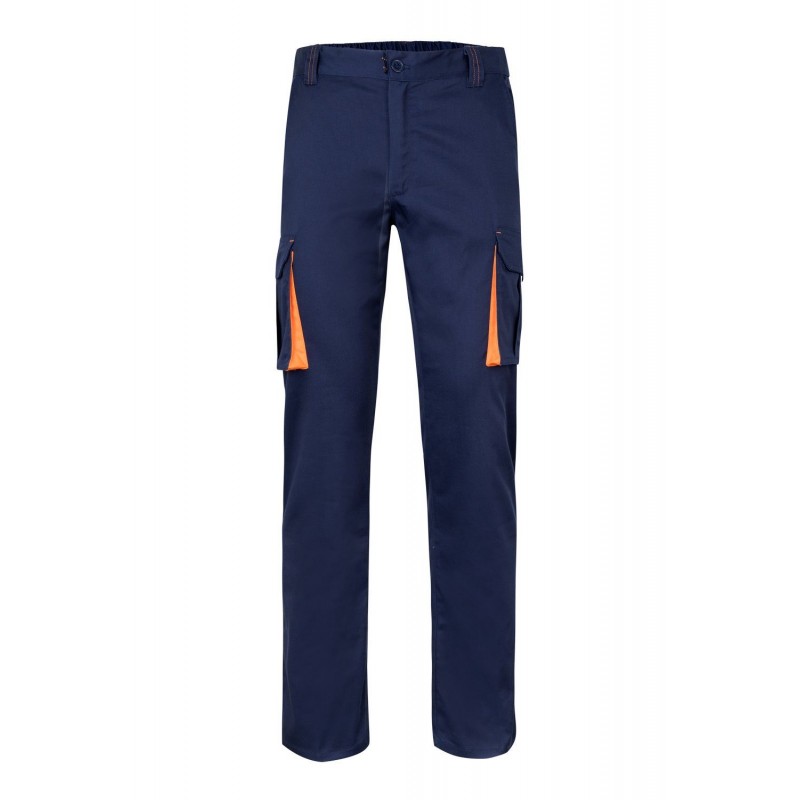Pantalón de trabajo stretch color Azul marino/naranja, ref. 103024S_61/16, Velilla