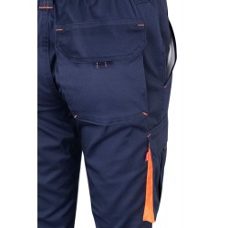 Pantalón de trabajo stretch color Azul marino/naranja, ref. 103024S_61/16, Velilla